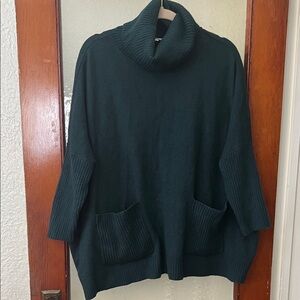 LOFT Dark Green Cowl Neck Sweater